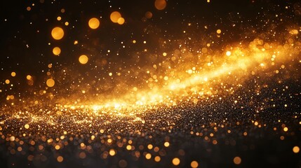 Fototapeta premium Golden glitter background with sparkling lights