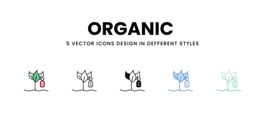 Organic vector icons set stock illustration.