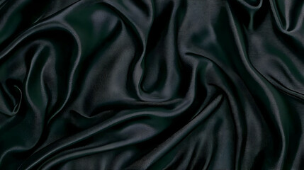 Fototapeta premium Luxurious Black Satin Fabric with Elegant Texture and Depth