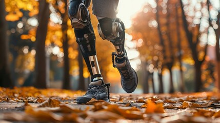 Smart Prosthetic Leg in Action During a Morning Run