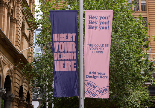  Banners Flying Above Urban Sydney Streets