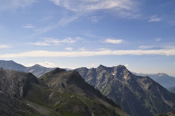 mountains and clouds, tour of the Ecrins and Oisans Massif, hiking, trek, GR54, Alps, France, summer, holidays.