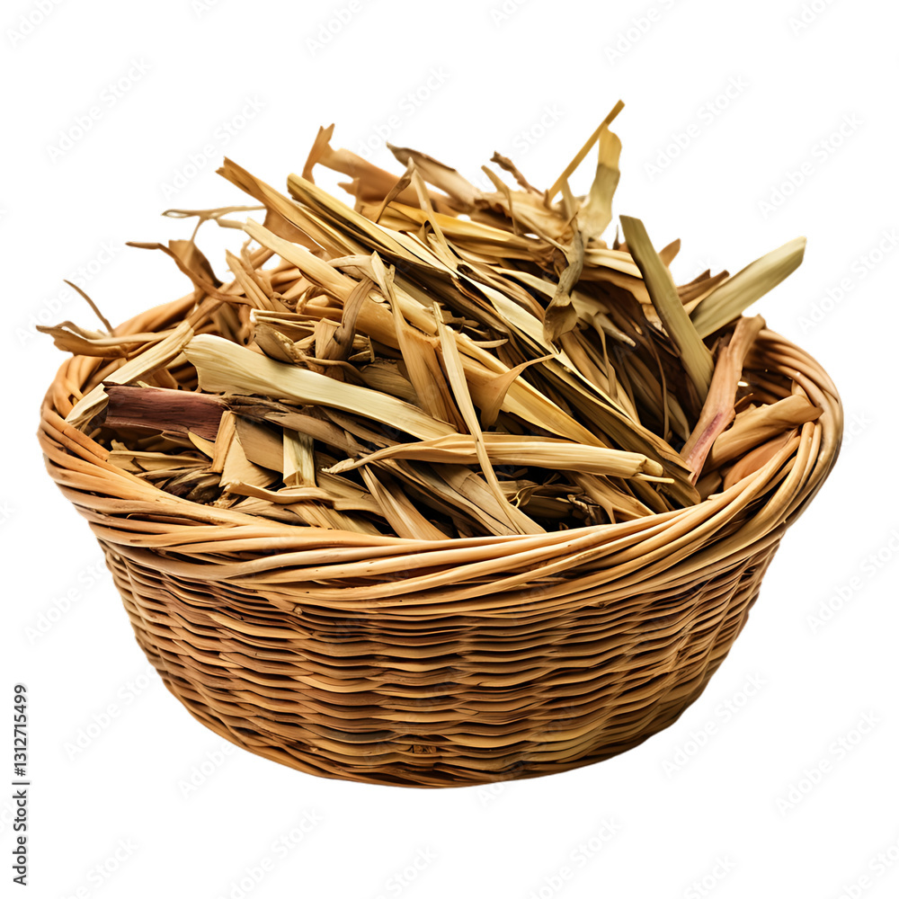 Poster png cutout of fresh langsats in a straw basket with transparent backdrop for digital and graphic des