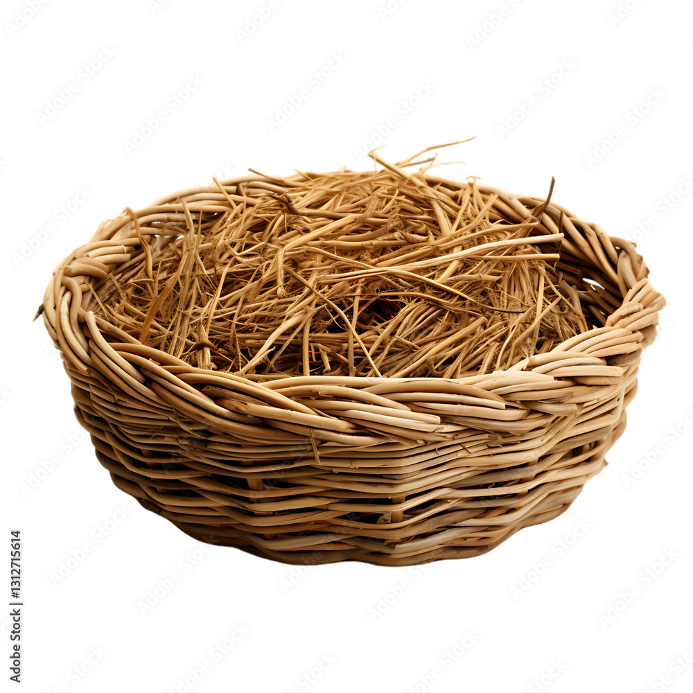 Poster png cutout of fresh langsats in a straw basket with transparent backdrop for digital and graphic des