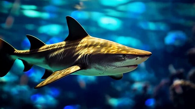 Gro&szlig;er Hai schwimmt im Ozean