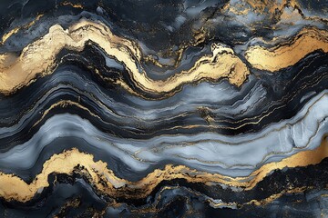 Fototapeta premium Abstract Gold and Gray Wave Pattern Background