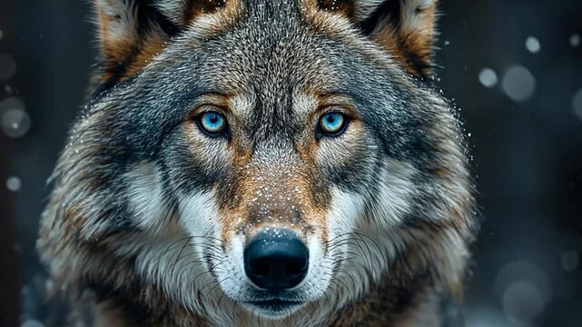 Wolf mit intensiven blauen Augen