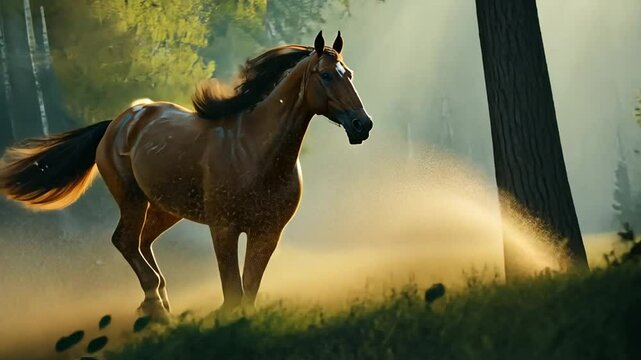 Wildes Pferd im Sprung