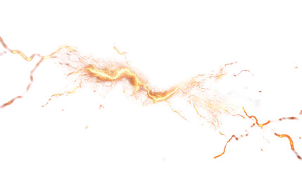 Realistic fire lightning effect with transparent background