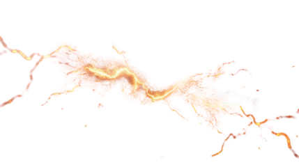 Realistic fire lightning effect with transparent background