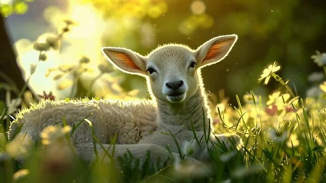Lamm im Sonnenlicht