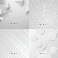 White geometric abstract backgrounds