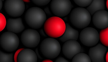 Abstract Red and Black Spheres Background