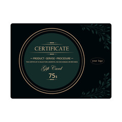 certificate for discount. gift card for services