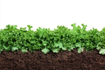 Obraz premium Organic leafy greens growing robustly in rich composted soil under the warm sun. Generative AI