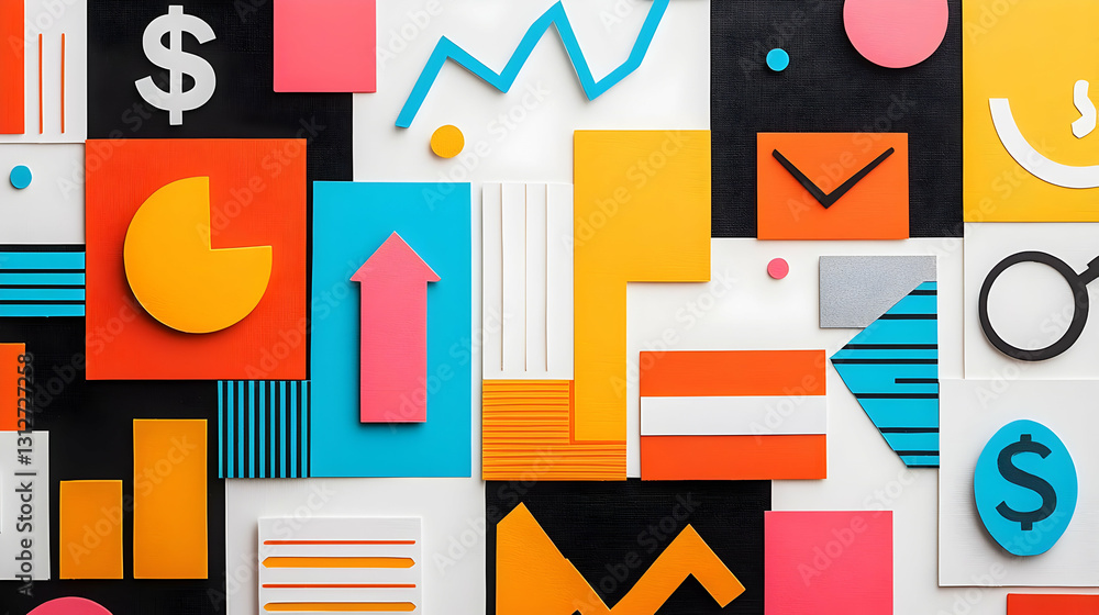 Aufkleber vibrant colorful geometric shapes and patterns for design projects