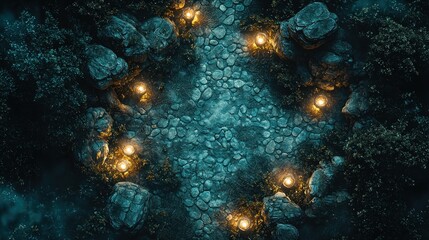 Night Path Through Stone Forest