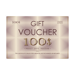certificate for discount. gift card for services