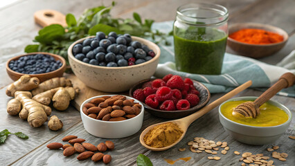 Superfoods and Antioxidants for Preventive Health – Organic Healing, Nutrient-Rich Diet, Natural Detox, Immunity Boost, Anti-Inflammatory Foods, Fresh Ingredients, Disease Prevention, Gut Health, Holi