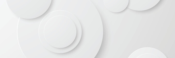 White layered circles backdrop, minimalist design, neutral background, website template