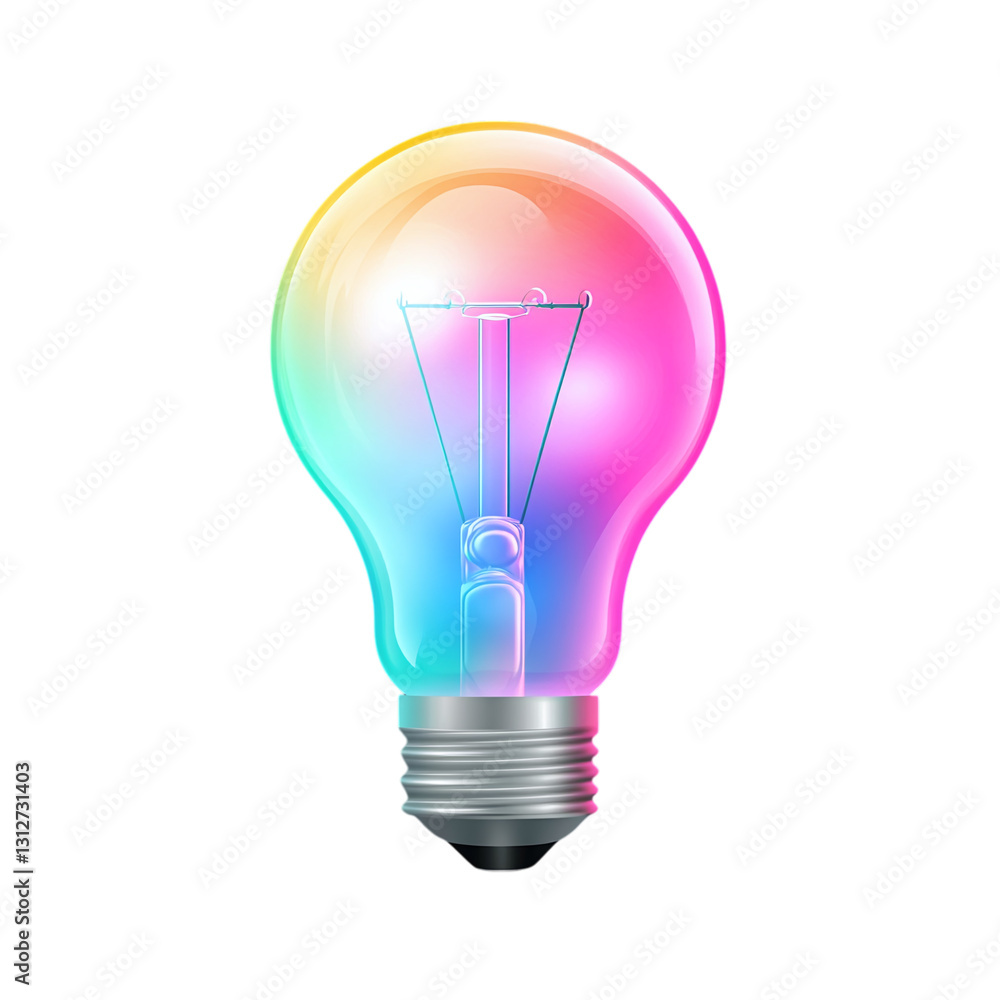 Aufkleber bluetooth light bulb with color changing isolated on transparent background