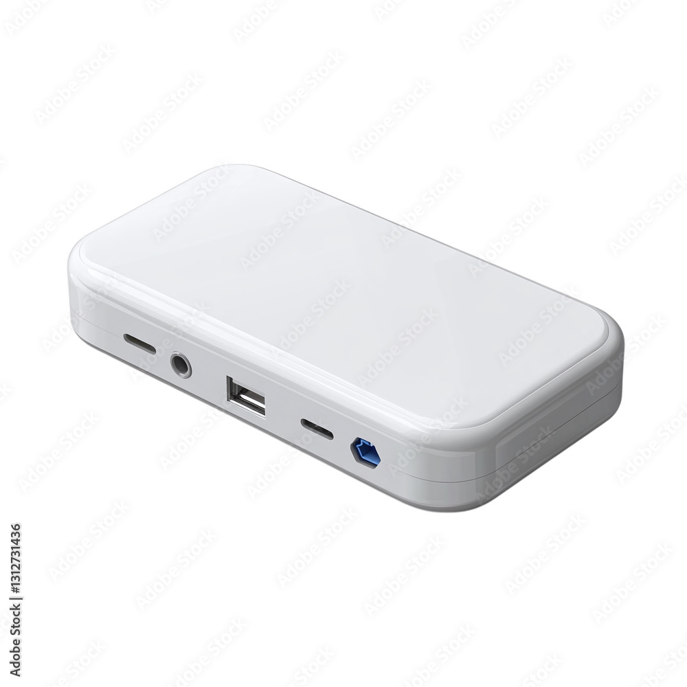 Poster bluetooth receiver with compact size isolated on transparent background