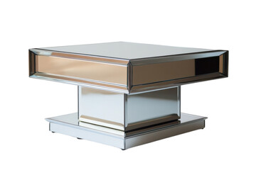 Modern coffee table designed with sleek metallic finishes for contemporary living spaces