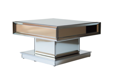 Modern coffee table designed with sleek metallic finishes for contemporary living spaces