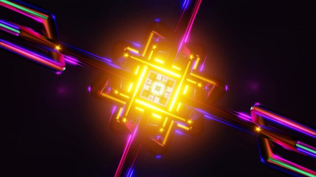 Strobe light effects with geometric shapes in seamless abstract loop