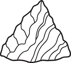 rock hill sketch line art, black outline, vector and illustration, coloring book page line art drawing