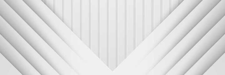 Obraz premium White V-shape layered design, striped backdrop
