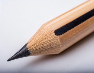 Wooden Pencil Isolated on an Abstract White Background
