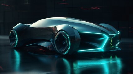 Futuristic Car Design with Neon Lighting