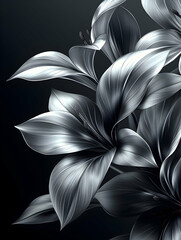 Silver Lilies in Dark Night