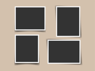 Simple photo collage template with various frames on pastel background. Perfect for branding, poster, photo album, social media, advertising, storytelling, visual composition