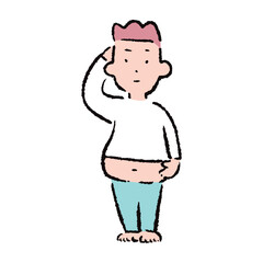 ぽっこりお腹の男性