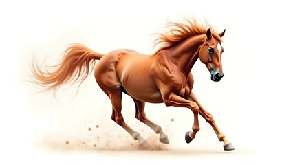 majestic horse in motion, watercolor art