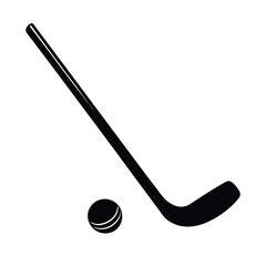 a hockey stick with ball silhouette