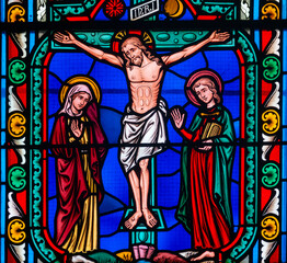 2025-01-26, Église Saint Marc - Orléans, FRANCE. Stained glass (19th century) of Jesus Christ...