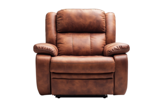 Comfortable brown recliner chair perfect for living room or home theater setup
