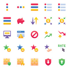 Material icons set for Gradient color.