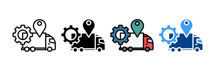 Fleet Management Icon Set Multiple Style Collection