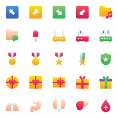 Material icons set for Gradient color.
