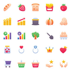 Material icons set for Gradient color.