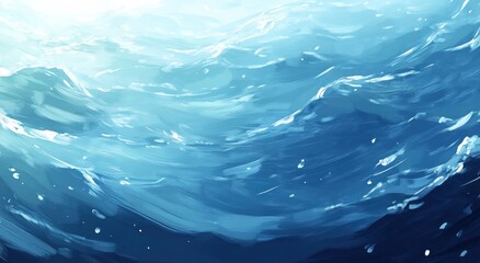 Azure Waves, Ocean Depth, Sunlight, Gentle Movement