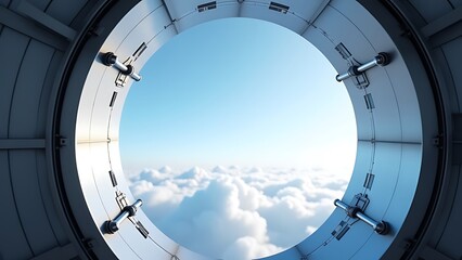 circular metal structure against sky - industrial design