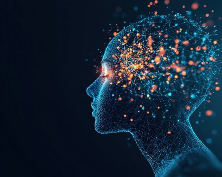 An abstract representation of AI decoding human emotions.