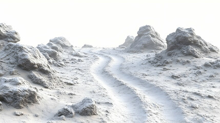 Obraz premium White Sand Desert Landscape with Winding Path