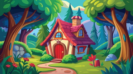 fairy tale castle in forest