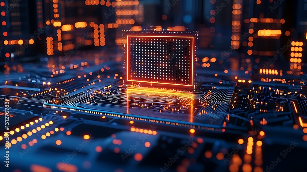 Poster circuit board technology digital innovation future computing